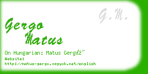 gergo matus business card